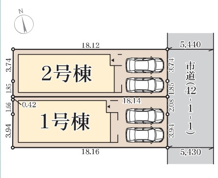 堺市堺区昭和通　第3期　新築一戸建ての区画図|全2区画