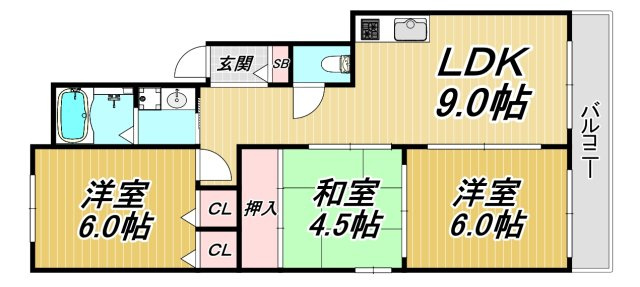 ニューエクセル武庫之荘の間取り
