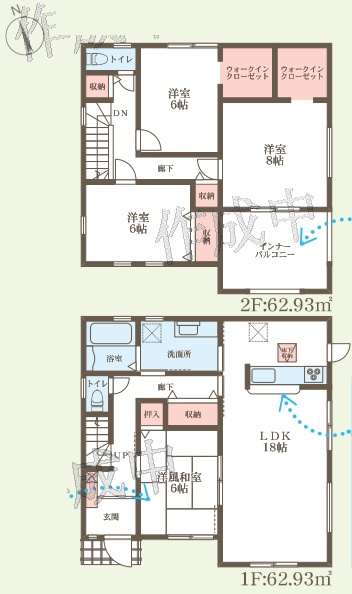 ★甲賀市甲南町竜法師　新築一戸建ての間取り|1号地