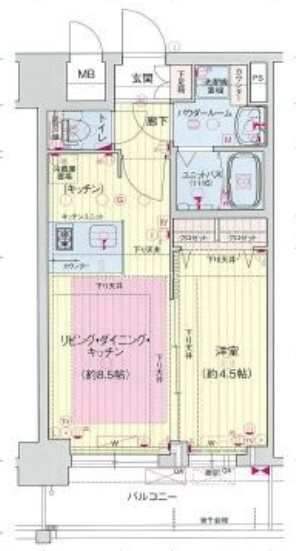 プレサンスOSAKA DOMECITYワンダーの間取り
