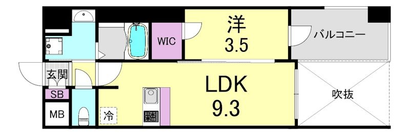 プレサンス堺筋本町ディスティニーの間取り