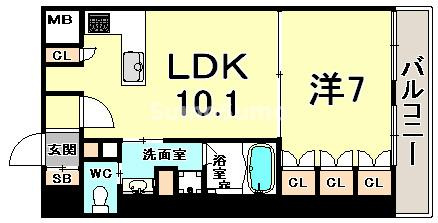 リーガル神戸三宮の間取り