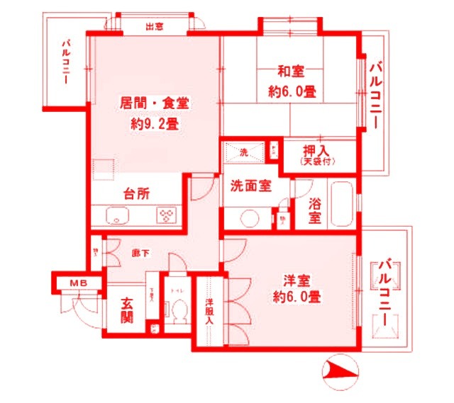 横浜市栄区笠間５丁目の賃貸マンションの間取り