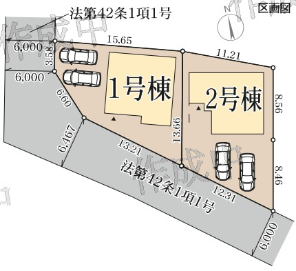 ★甲賀市甲南町竜法師　新築一戸建ての区画図|全２区画