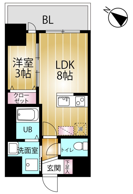 LANART蘇我の間取り|29.88㎡　1LDK