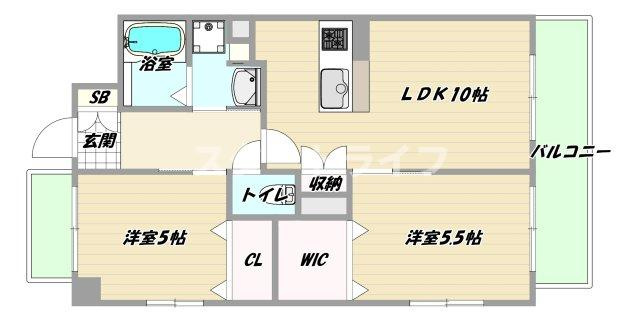 大阪市淀川区西三国４丁目の賃貸マンションの間取り