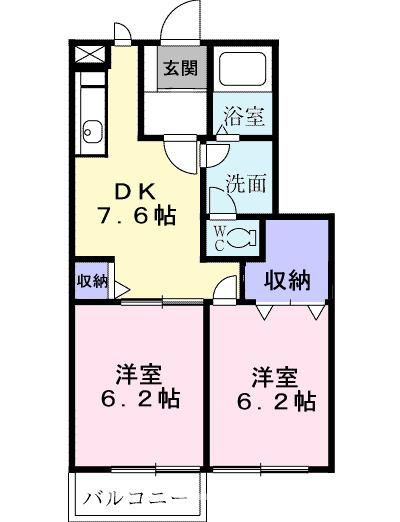 キッシングラミー　Ａの間取り