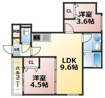 D porta Damreyの間取り