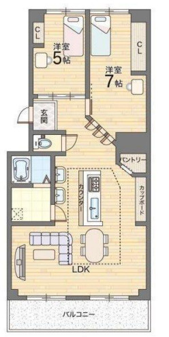 【間取り】 | ☆寝屋川東ﾌｧﾐﾘｰﾀｳﾝ西三番館