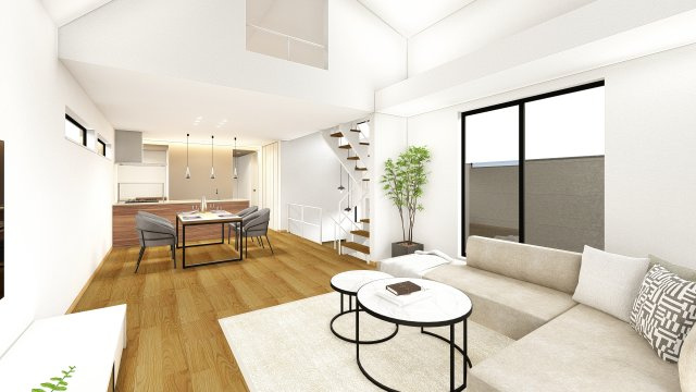 【完成予想図】 | 豪徳寺＿「宮坂」駅徒歩３分の新築戸建て | リビングダイニング