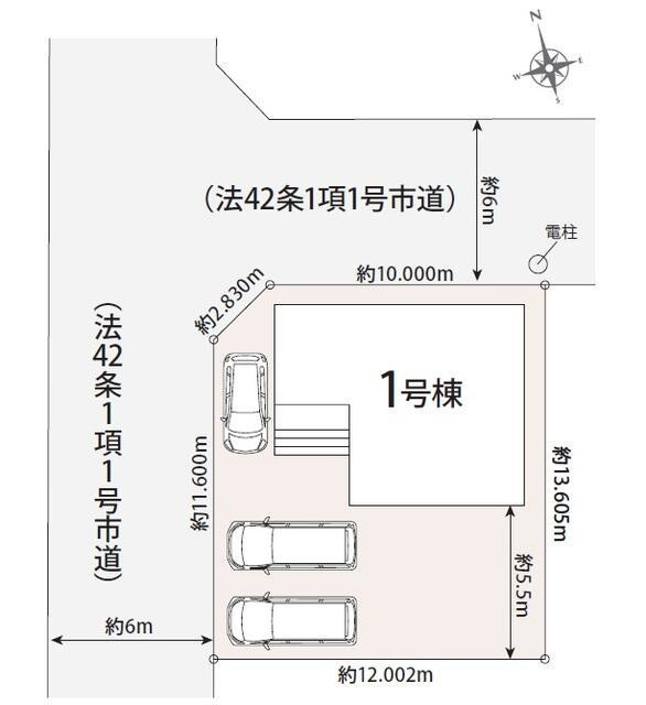 仲介手数料無料）愛西市西川端町川原前０１期　1号棟の区画図|区画図