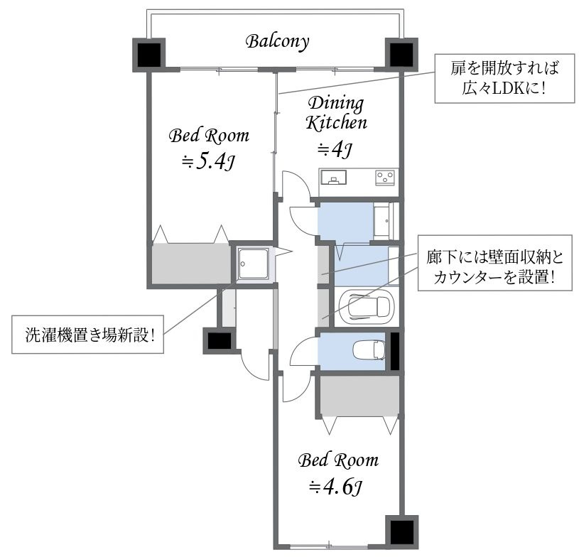 亀有大晃サンハイムの間取り|新規リノベーション施工が完了いたしましたのでいつでも内覧が可能です