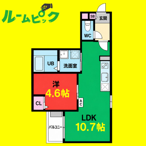 Jack ichibanⅠ　名古屋市賃貸　仲介手数料無料の間取り