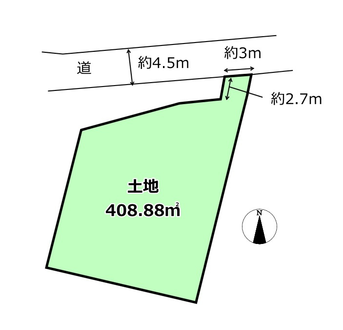 宇土市松山町の売地の土地図