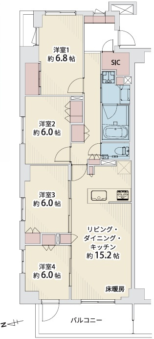 プレシスあすと長町エクレールの間取り