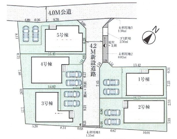 【仲介手数料無料】GRAFARE入間市下藤沢24期　全５棟　の区画図