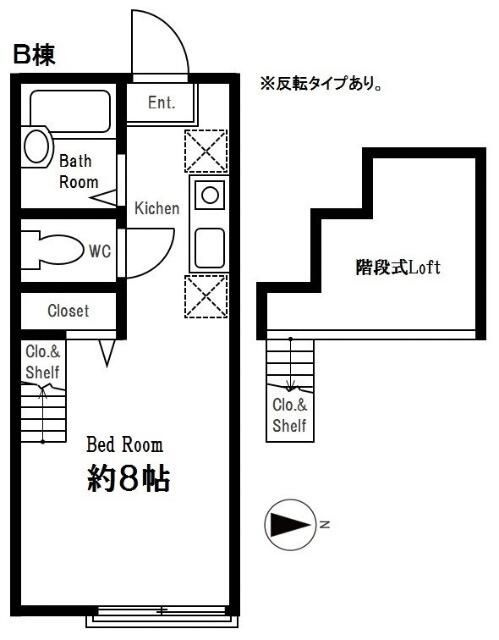 ハーミットクラブハウスパーシーズＢ棟の間取り