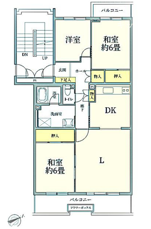 ヴェルドミール新座弐号棟の間取り|3LDK