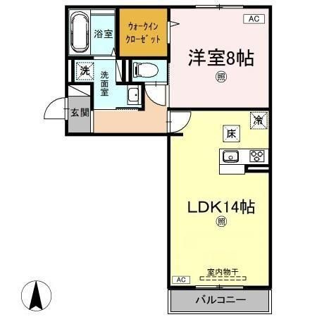 サニーフラット西市　A棟の間取り
