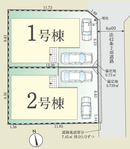 西東京市保谷町3丁目　新築一戸建　西武新宿線　西武柳沢の区画図