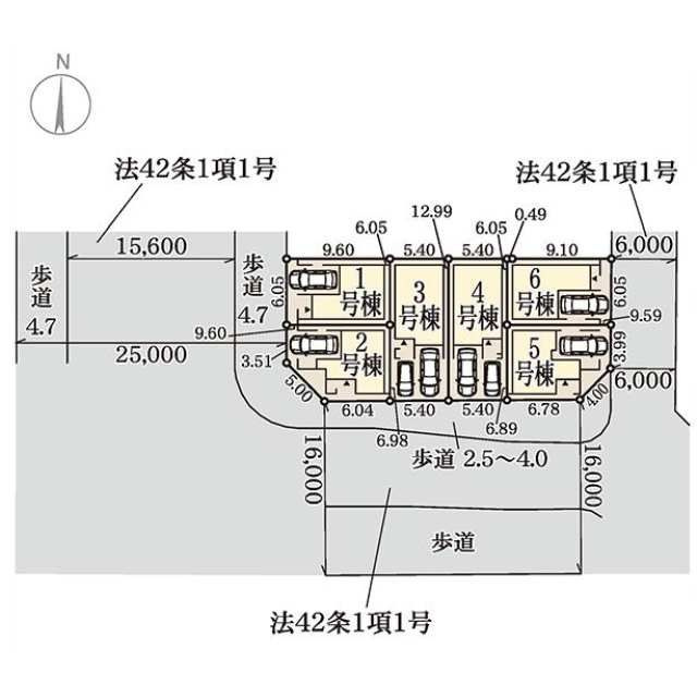 新築戸建 大阪市東淀川区大道南２丁目の区画図