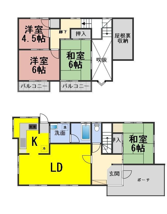 ６７２８９　瑞穂市美江寺中古戸建ての間取り