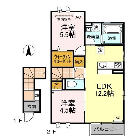 チェーロ　セレーナ　B棟の間取り