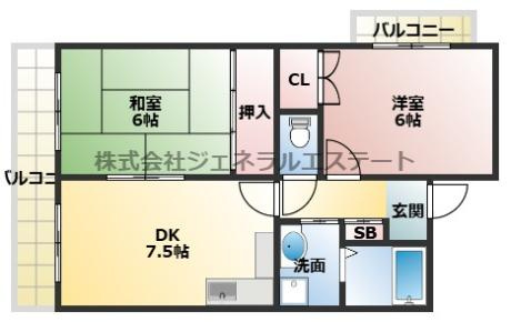 ビューハイツ四條畷の間取り