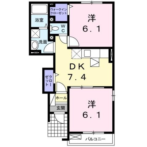 メゾンドリシュＢの間取り