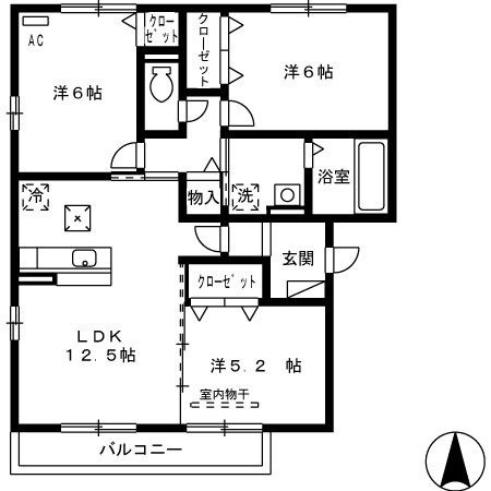 フェリス高柳　A棟の間取り