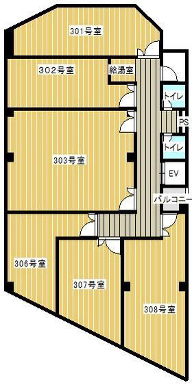 吹田市江坂町２丁目の事務所の間取り