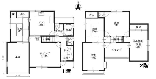 神戸市西区南別府4丁目の間取り