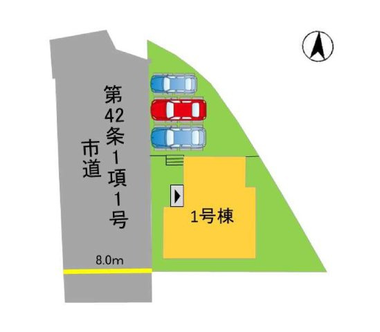 N・大野城市乙金東2丁目第5-1棟（1号棟）の区画図|配置図