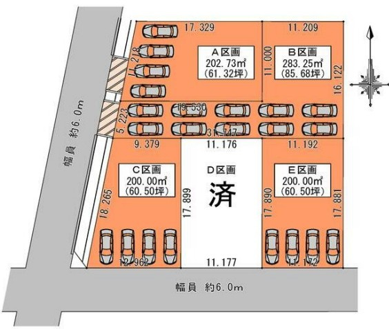 ６７４８９　瑞穂市穂積分譲地の区画図