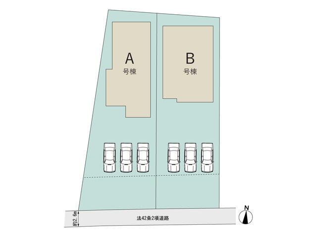 新築戸建て・仲介手数料無料）愛西市渕高町９番　A号棟の区画図