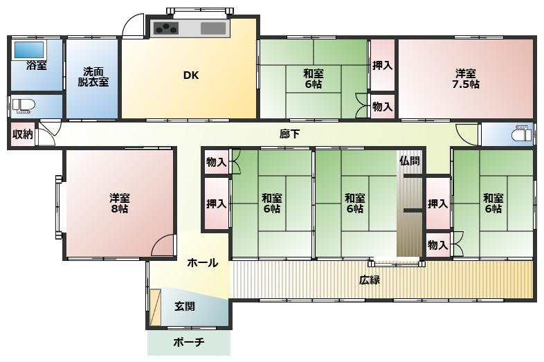 都城市乙房町の中古一戸建の間取り