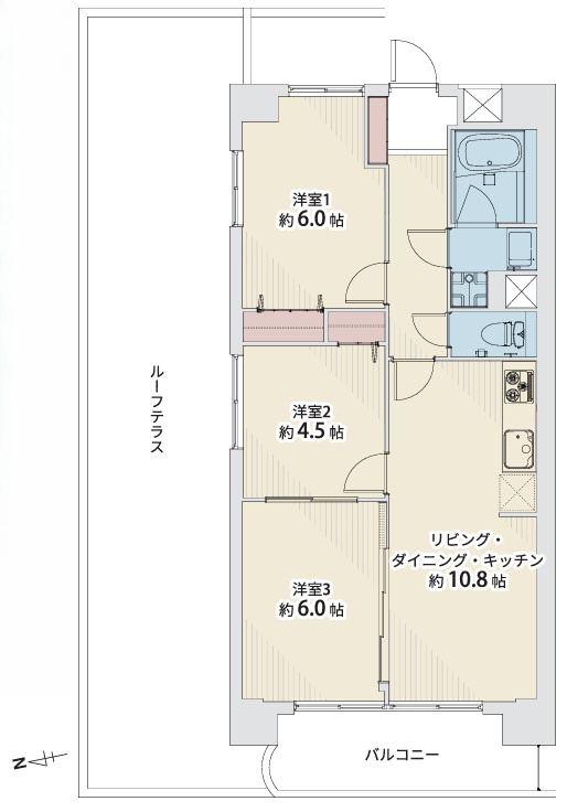 朝日プラザ八乙女ロイヤルクレスト西棟の間取り
