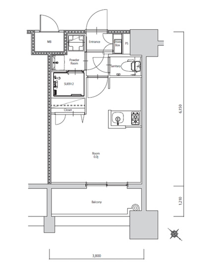 【間取り】 | 新品家具付きマンション築港本町8B(KaGood福岡) | ※間取りと異なる場合は現状を優先します。