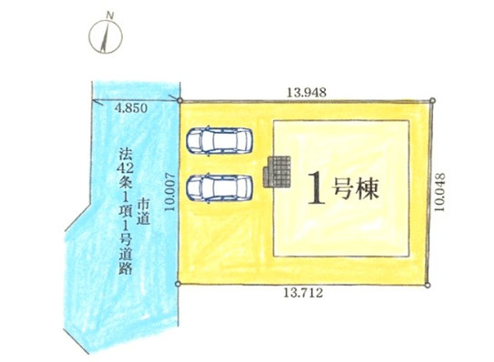 福岡市西区今宿東３丁目の新築一戸建の区画図