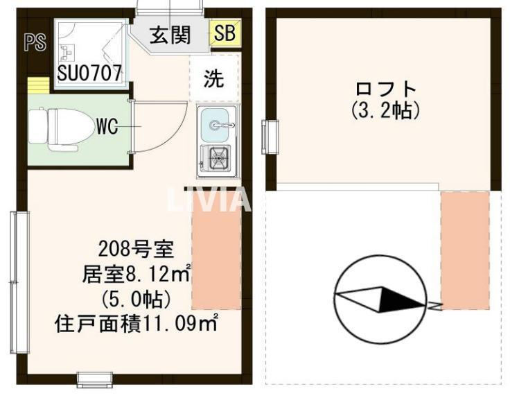荒川区荒川６丁目のアパートの間取り