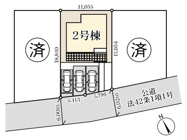 [新築住宅] 熊谷市曙町 第1 全3棟の区画図