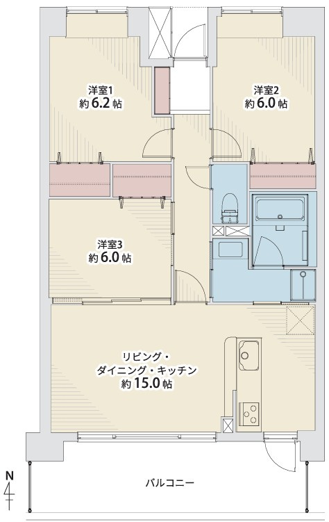グランジュールマンション小鶴新田の間取り