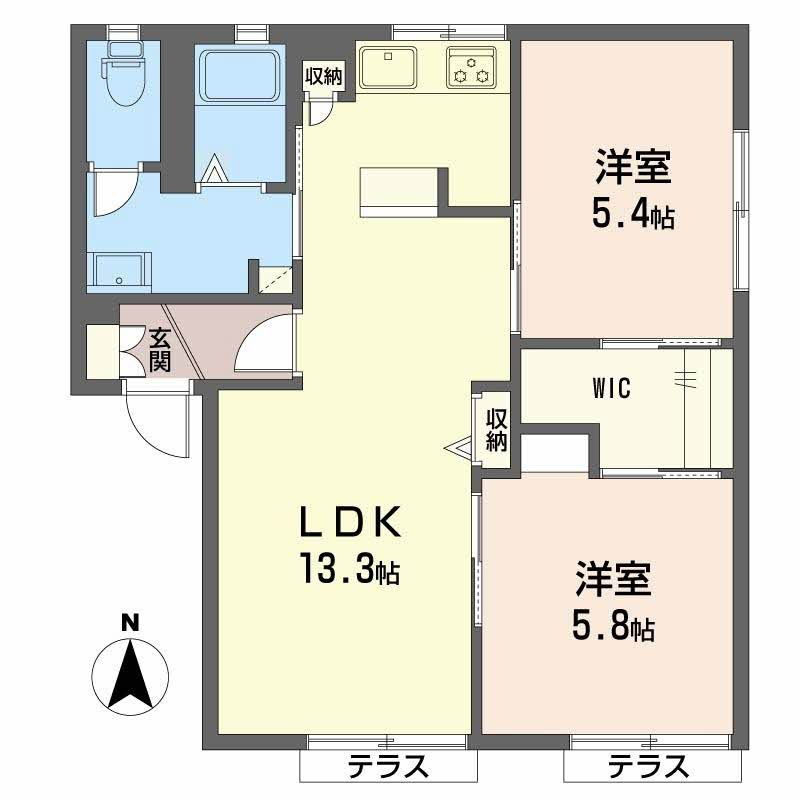 レーベンハイツ　Ｆ棟の間取り|使い勝手の良い間取りです♪