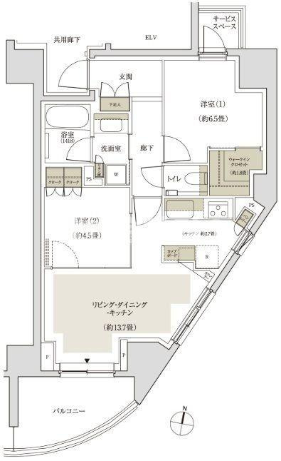 北区中十条１丁目の賃貸マンションの間取り