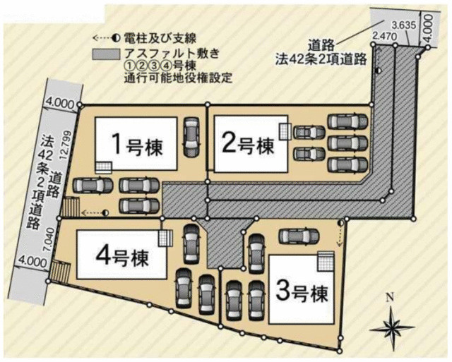 沼津市大岡の新築一戸建の区画図|敷地内区画図