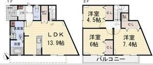 【間取り】 | 折戸町2-1-2戸建賃貸