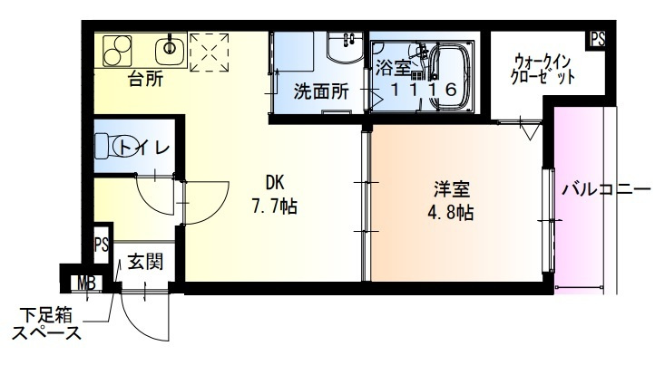 フジパレス瓢箪山Ⅱ番館の間取り
