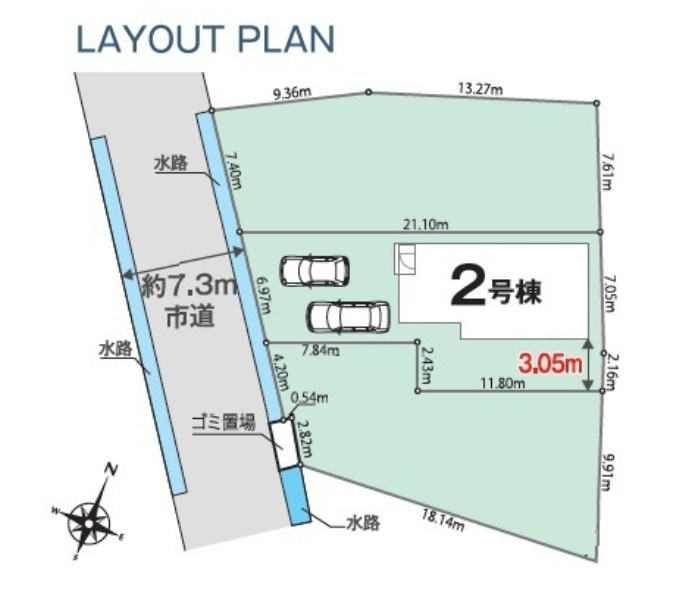 狭山市根岸2丁目新築戸建の区画図