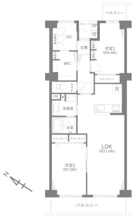 ルネ門前仲町パークステイツの間取り|南西向き・両面バルコニーにつきまして日当たり・通風良好。新規リノベーションマンション。安心のアフターサービス保証付きですのでご購入後も安心して暮らせます。