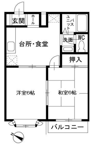 クレセントハウス・Ｎ(クレセントハウス・エヌ)の間取り